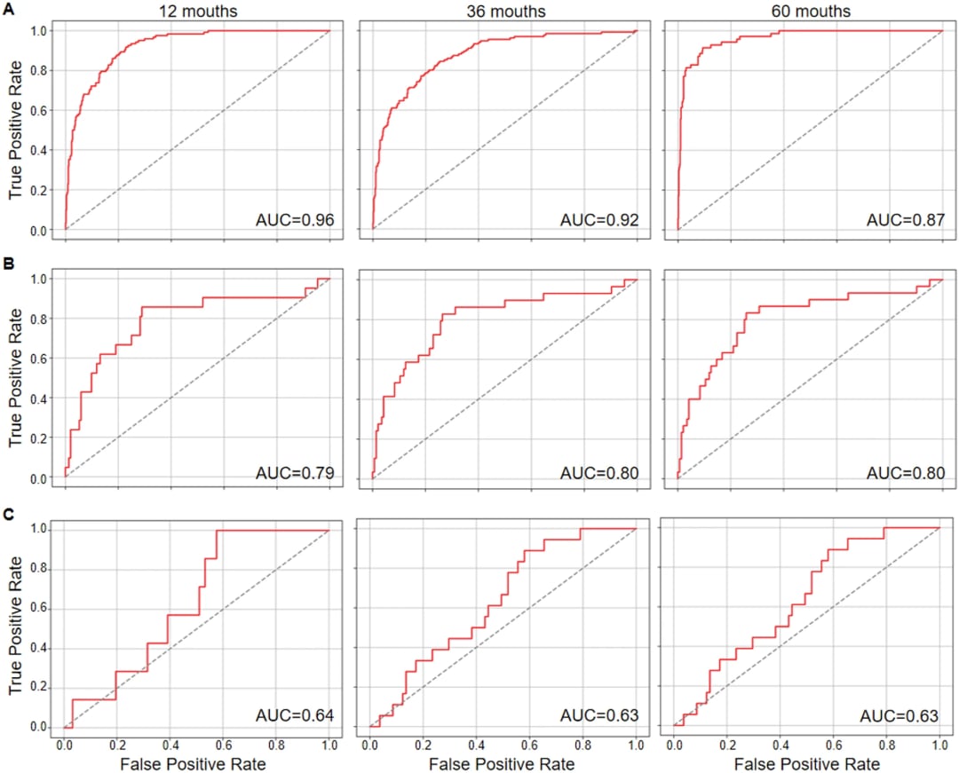 DFS预测的ROC曲线和AUC值