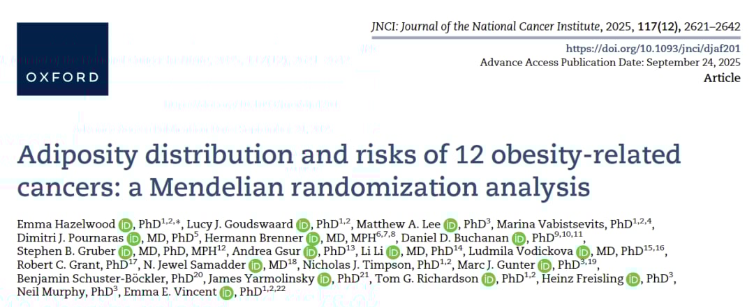肥胖与癌症风险：脂肪分布对人体健康影响示意图