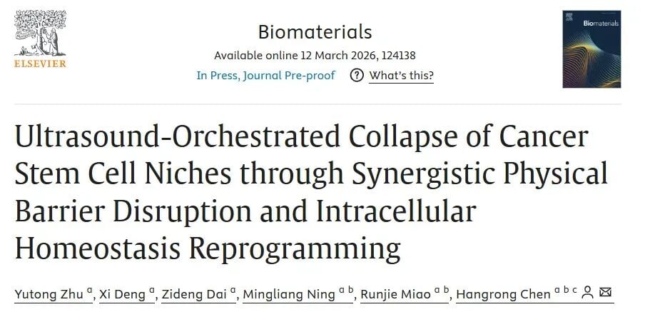 超声协同瓦解癌症干细胞巢的研究概览与核心机制示意