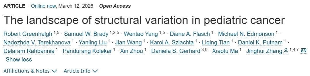 儿童癌症结构变异SV全景研究示意图：WGS泛癌分析与儿童成人对比