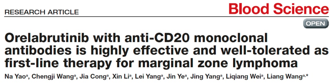 奥布替尼联合抗CD20单抗一线治疗边缘区淋巴瘤研究设计方案