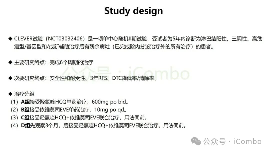 CLEVER临床试验三组患者骨髓中休眠癌细胞中位降幅与清除率对比