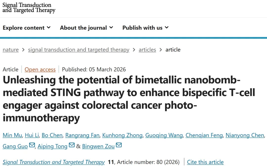 结直肠癌研究：双金属纳米系统协同PD-L1/CD3 BiTE与光热治疗的总体设计示意图