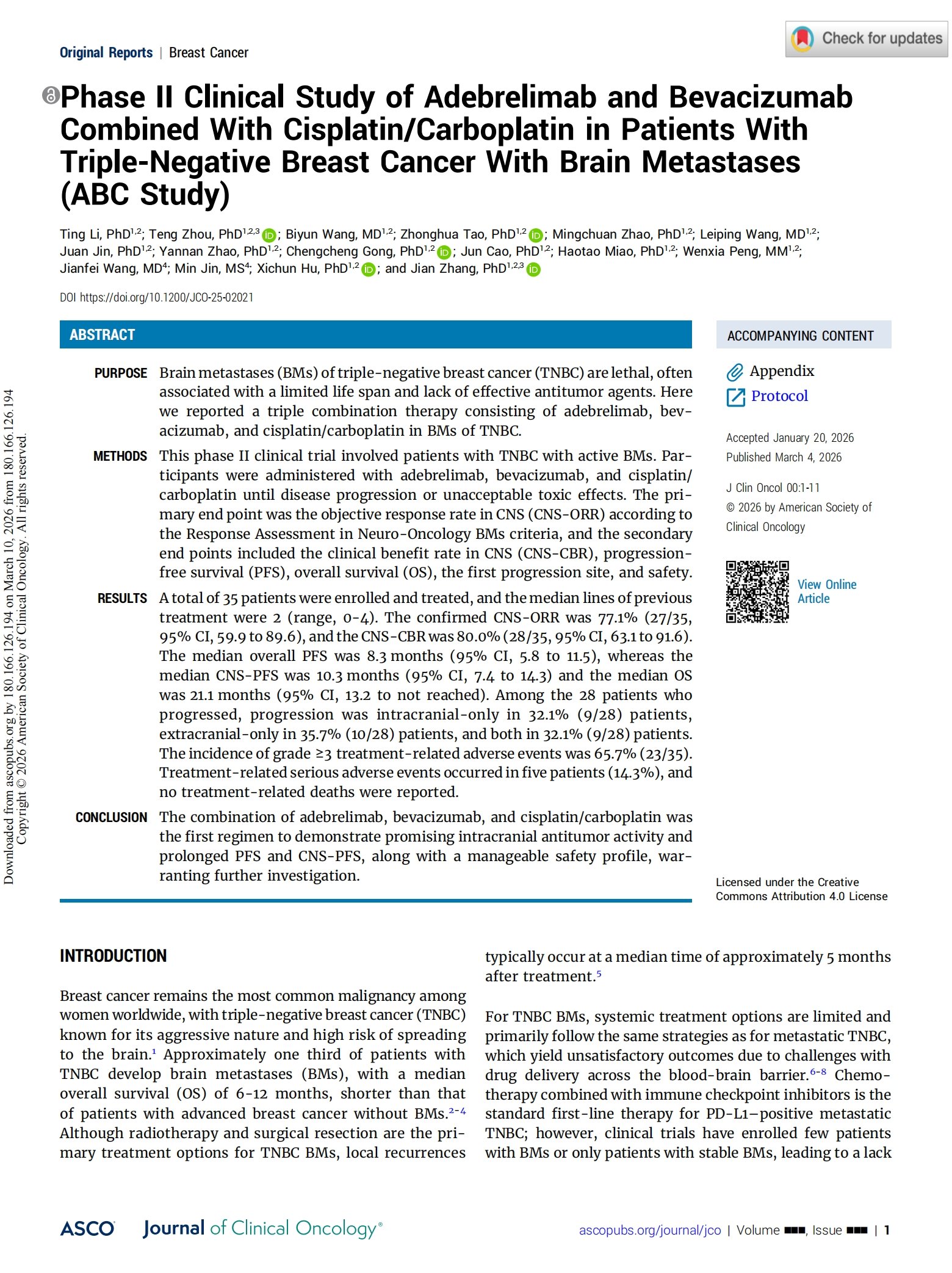 三阴性乳腺癌脑转移ABC方案治疗研究示意图