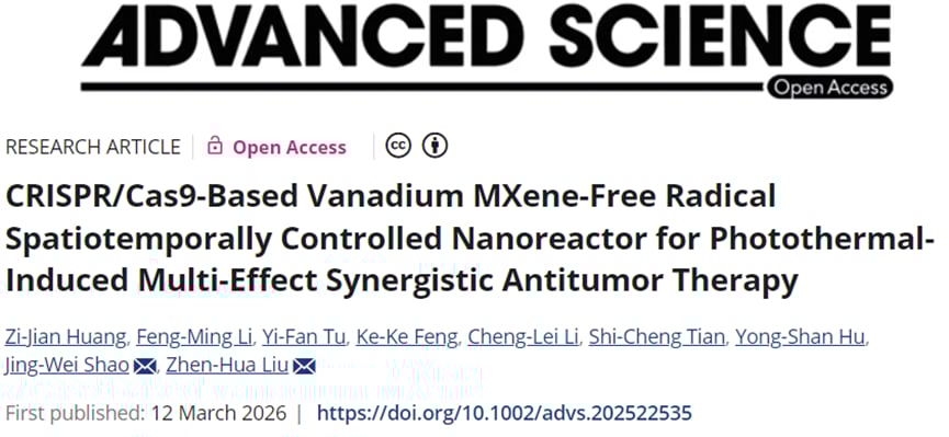 CRISPR联合近红外二区光热与自由基治疗耐药实体瘤的整体研究示意图