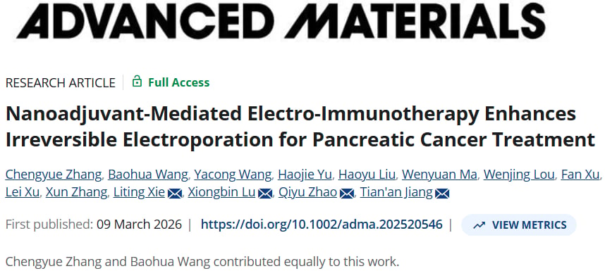电响应型纳米佐剂PSFC在IRE后释放CpG并增强胰腺导管腺癌免疫反应示意