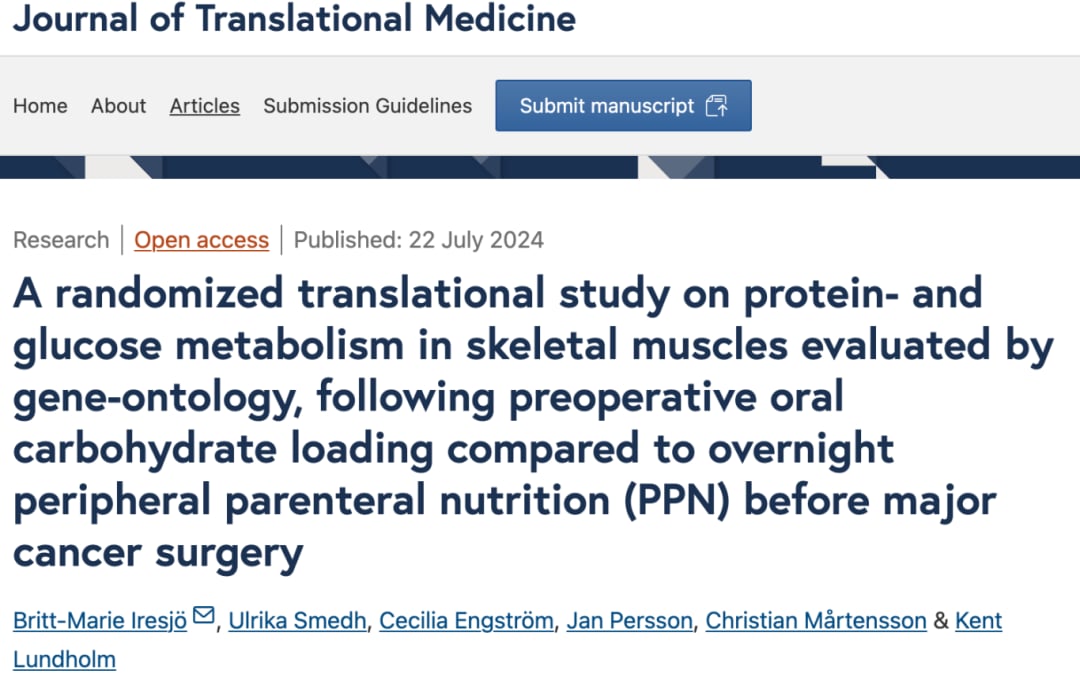 重大癌症手术患者术前营养策略:口服碳水化合物与静脉营养对骨骼肌代谢影响的临床研究 1 图片11.png