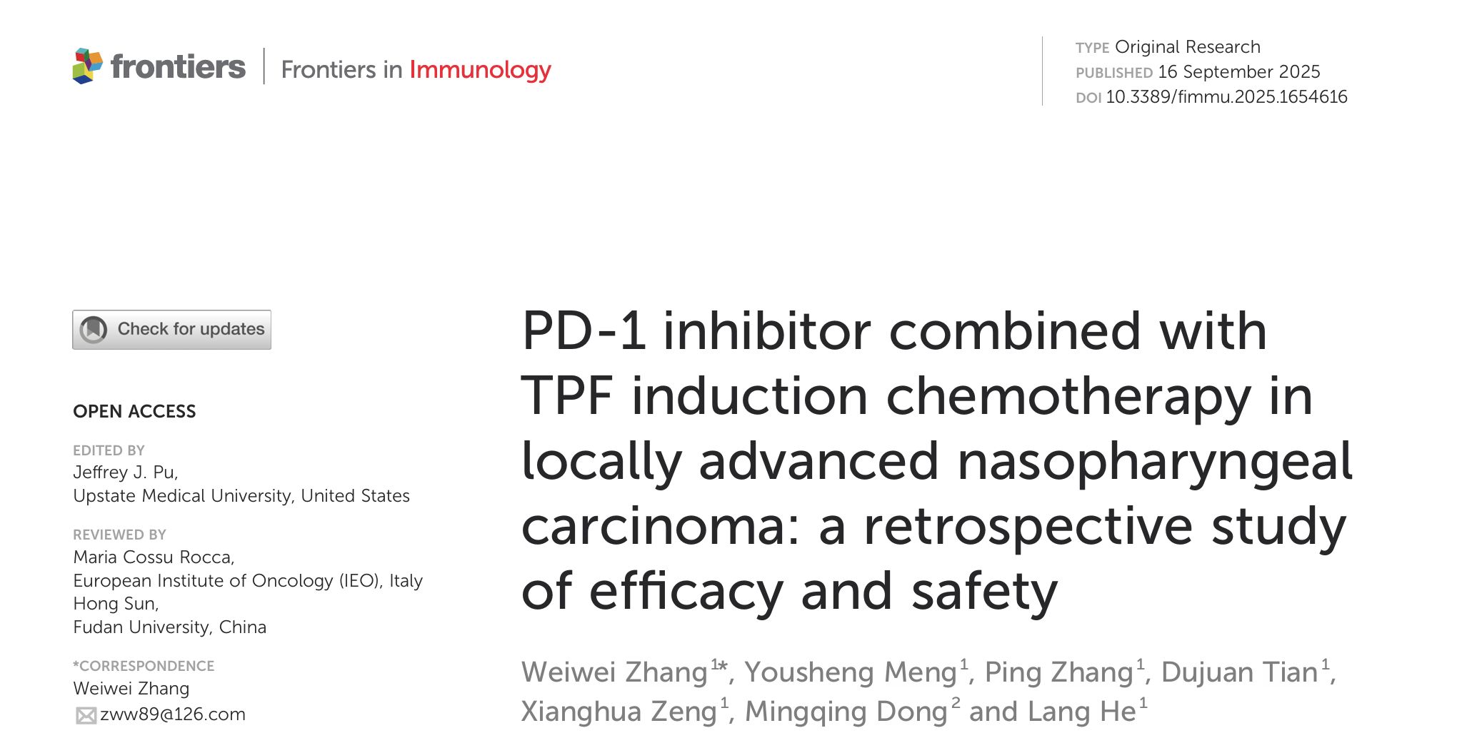 PD-1抑制剂联合化疗:局部晚期鼻咽癌治疗新策略,缓解率高达88.5% 1 1759705101758_6512445.png