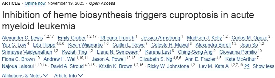 急性髓系白血病(AML)新疗法突破:靶向血红素,诱导“铜死亡”机制消灭耐药细胞 1 1763786134482_2185383.png