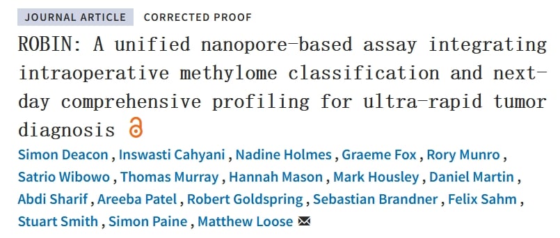 革新脑肿瘤诊断:ROBIN纳米孔技术实现2小时快速分类与24小时全面分子图谱 1 图片