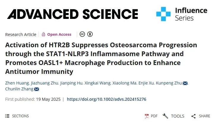 骨肉瘤治疗新突破:HTR2B靶点如何抑制肿瘤并增强免疫? 1 图片