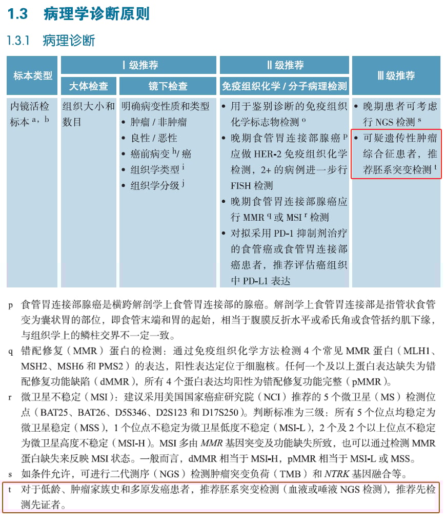 食管癌精准治疗:分子检测、免疫与ADC新药,患者生存新希望! 21 CSCO指南推荐食管癌患者进行胚系突变检测的人群与方法