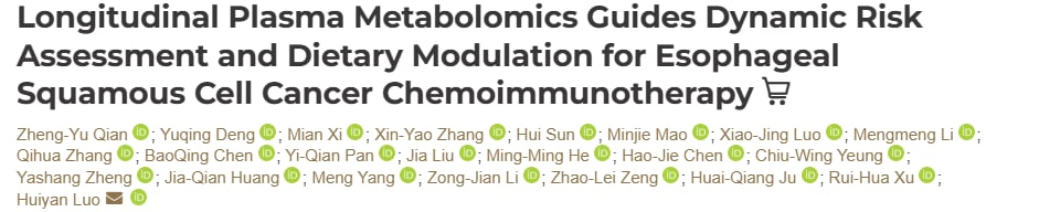 食管癌治疗新突破:大蒜与西兰花提取物竟能让免疫治疗“威力倍增” 1 中山大学食管癌血浆代谢组研究流程及SAC、I3C筛选示意图
