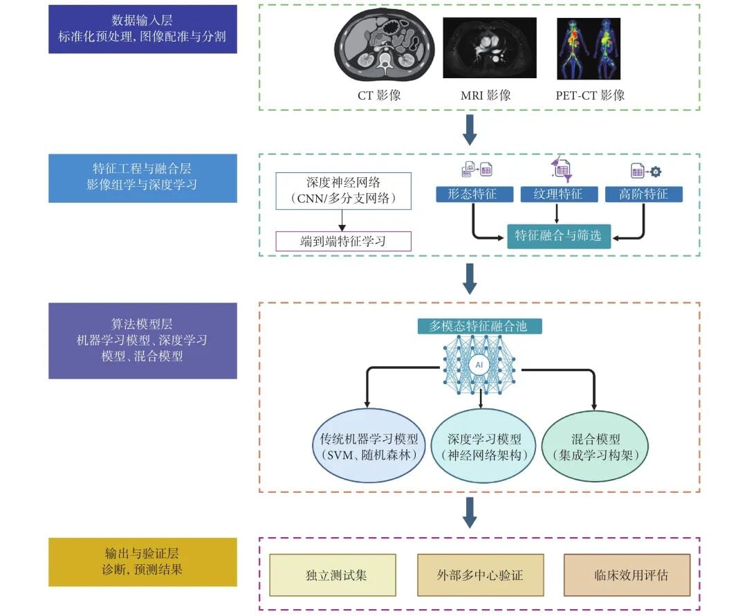 胸壁肿瘤多模态AI模型构建技术框架图