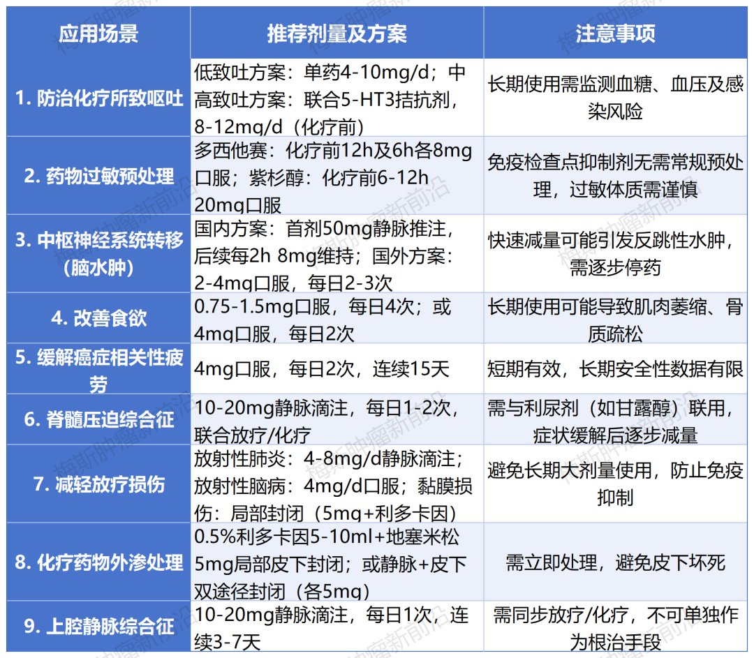 地塞米松在肿瘤治疗中的9大临床应用全景