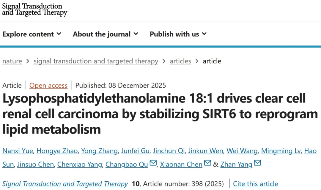 透明细胞肾细胞癌新靶点:LPE18:1驱动肿瘤进展,CAPZA1/SIRT6靶向治疗前景广阔 1 f494203f132b47619e886da706dc7b1c-9CxTUs5