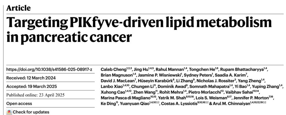 胰腺癌靶向治疗新策略：Nature发现PIKfyve与KRAS/MAPK联合抑制潜力巨大
