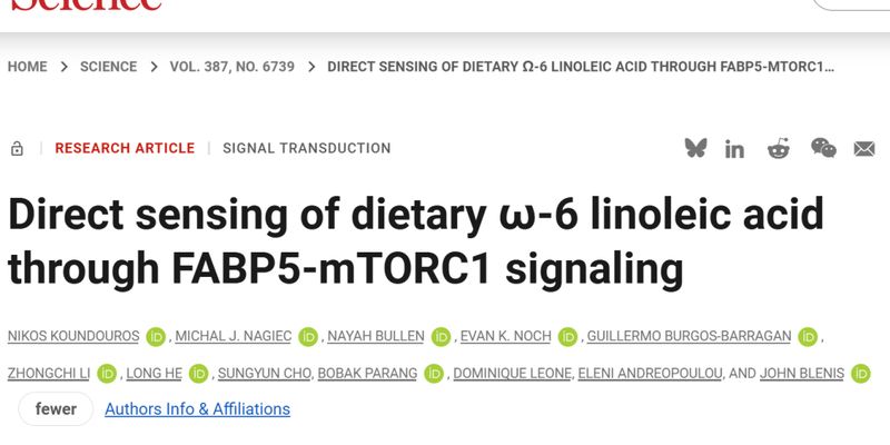 《Science》：ω-6亚油酸如何通过mTOR通路“喂养”三阴性乳腺癌？