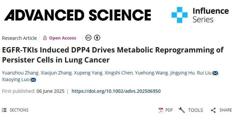 肺癌EGFR-TKI耐药新策略：DPP4抑制剂西他列汀联用奥希替尼，有望克服持久细胞与肿瘤复发