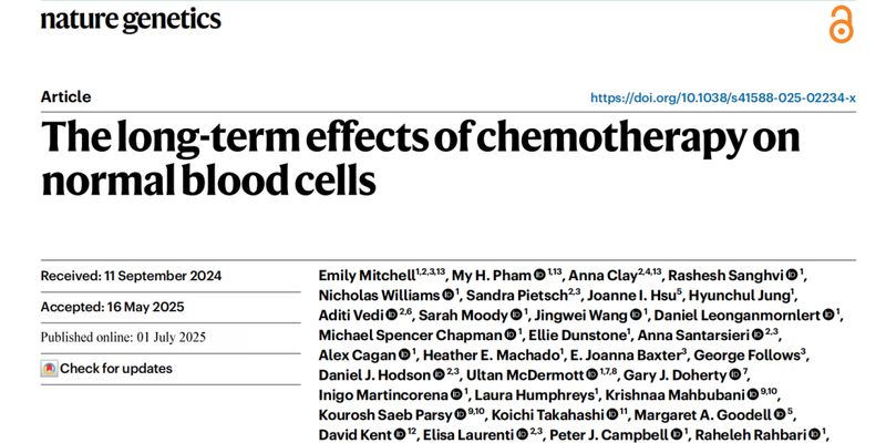 化疗后遗症新发现：顺铂、卡铂等药物或增加基因突变，加速血细胞“衰老”