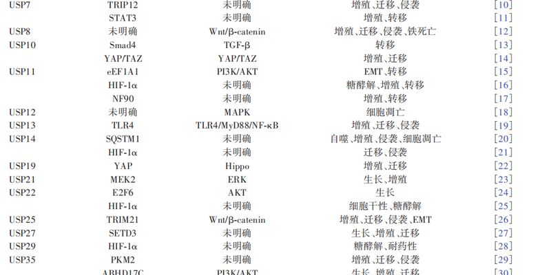 肝细胞癌治疗新靶点：泛素特异性蛋白酶(USP)如何影响肿瘤与药物耐药？