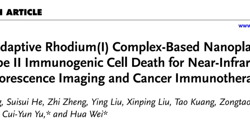 癌症免疫治疗新突破：新型铑配合物实现成像引导，肿瘤抑制率达91.2%