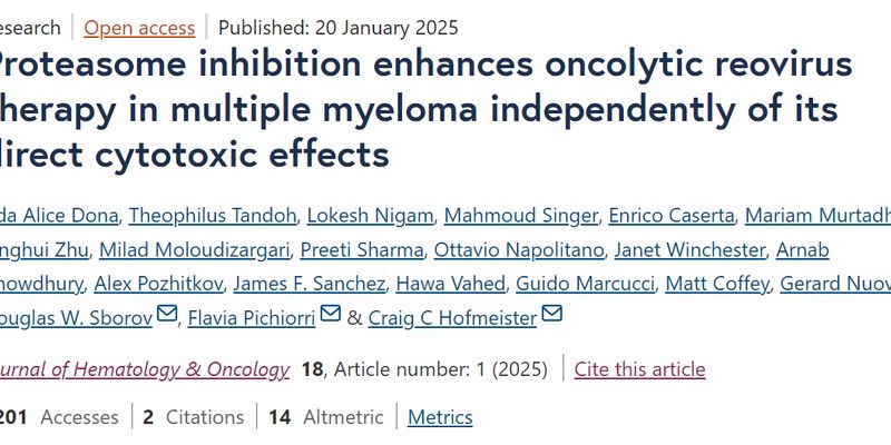 卡非佐米新用法：联合溶瘤病毒显著改善多发性骨髓瘤疗效