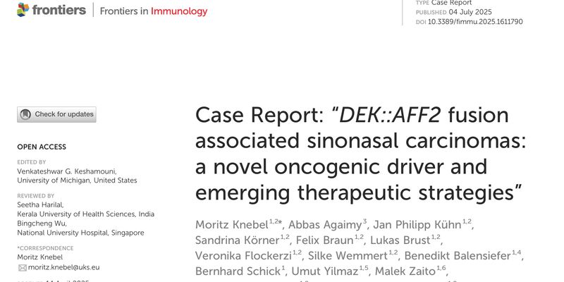 DEK::AFF2融合鼻旁窦癌新突破：顺铂联合吉西他滨化疗方案带来治愈希望
