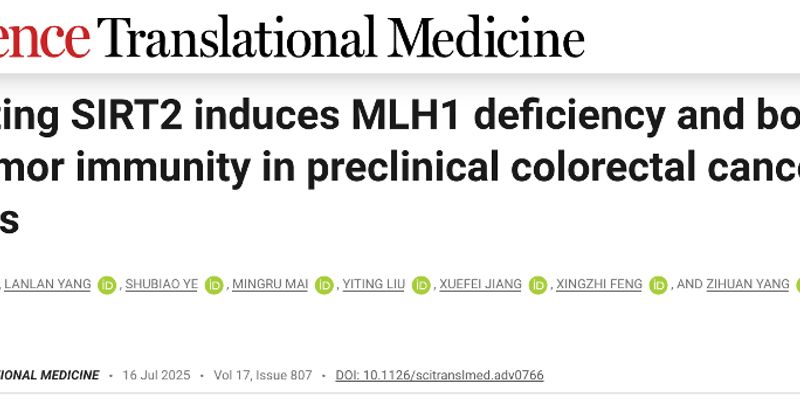 SIRT2抑制剂新突破：攻克pMMR结直肠癌免疫治疗耐药的新策略