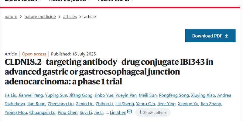 胃癌新药IBI343一期研究结果:客观缓解率达47.1%,CLDN18.2靶向治疗新突破