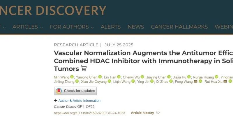 西达本胺三联疗法新突破：联合免疫与抗血管生成，攻克实体瘤新策略
