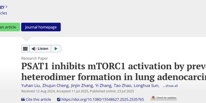 肺腺癌研究新突破：PSAT1调控mTORC1通路影响肿瘤生长的双重机制