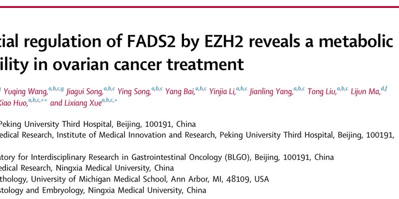 卵巢癌治疗新突破:联合靶向EZH2与FADS2协同抗癌效果显著