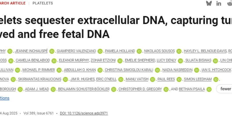 血液新突破：血小板如何革新癌症早期筛查与精准诊断？