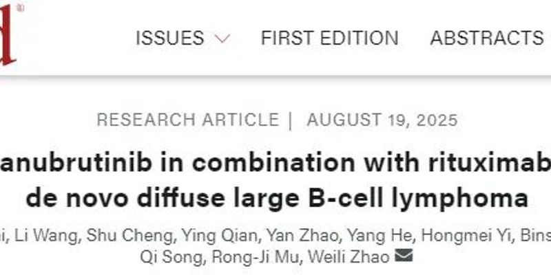 老年弥漫性大B细胞淋巴瘤(DLBCL)治疗新进展:泽布替尼、利妥昔单抗、来那度胺三联方案II期研究揭示显著疗效与免疫机制
