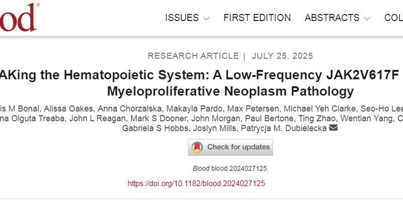 血液癌症治疗新思路：研究揭示JAK2突变早期干预的重要性