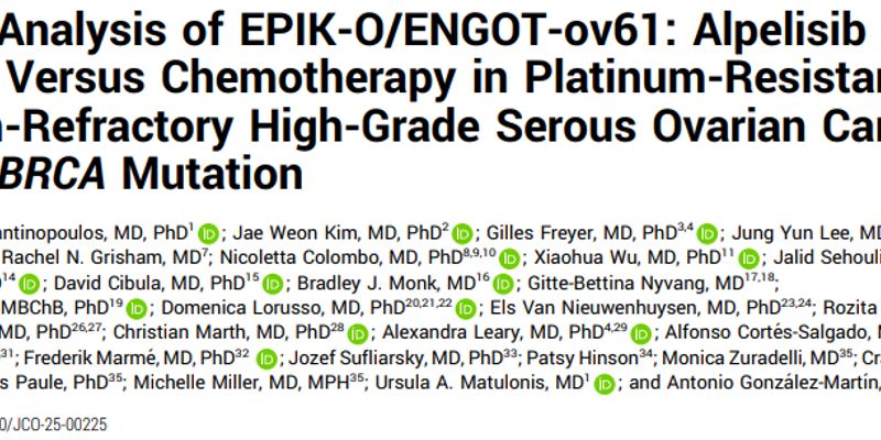 阿培利司联合奥拉帕利治疗卵巢癌:EPIK-O临床研究结果揭晓