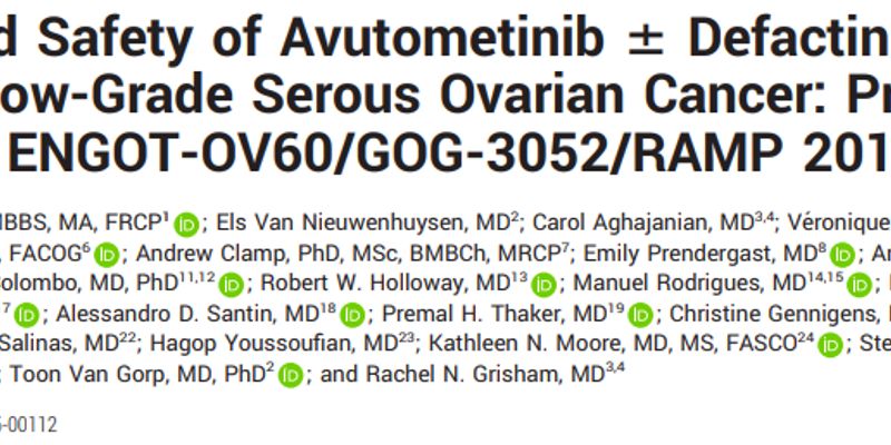 Avutometinib联合Defactinib治疗卵巢癌:KRAS突变患者客观缓解率达44%