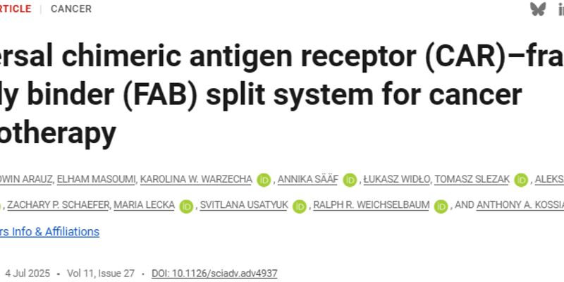 “即插即用”CAR-T细胞疗法突破实体瘤治疗瓶颈:乳腺癌、卵巢癌患者迎来新希望