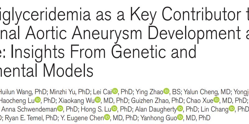 腹主动脉瘤新研究：高甘油三酯是元凶！靶向ANGPTL3成治疗新希望