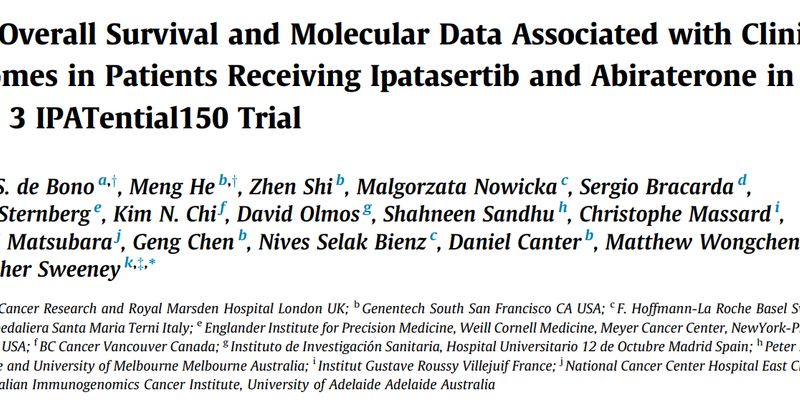 Ipatasertib联合阿比特龙治疗前列腺癌:IPATential150研究总生存期数据公布,基因检测成关键