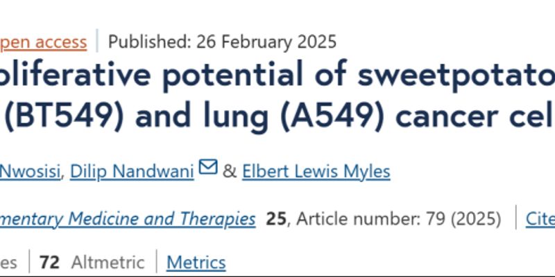红薯叶抗癌新发现：研究证实其提取物可有效抑制乳腺癌与肺癌细胞