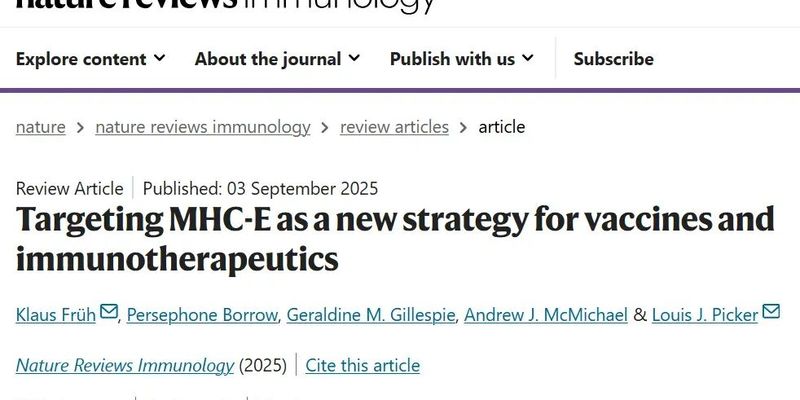 靶向MHC-E：癌症免疫治疗与普适性疫苗的突破性新策略