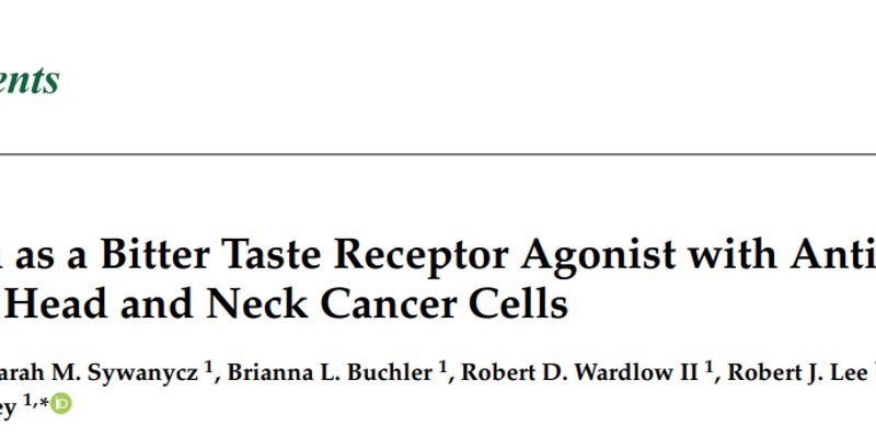 头颈部鳞癌治疗新突破？研究揭示槲皮素通过激活T2R14抑制肿瘤