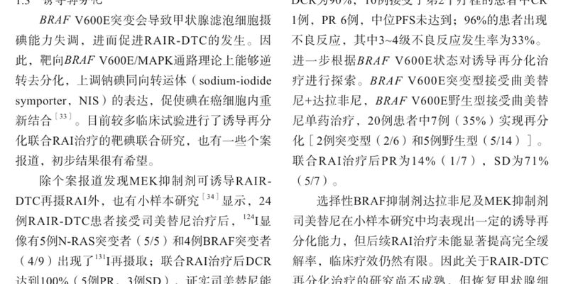 塞普替尼再分化治疗显奇效:RET融合甲状腺癌患者获24个月长期缓解