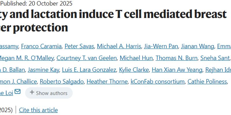 Nature新发现：母乳喂养如何激活免疫系统，为乳腺提供长达数十年的三阴性乳腺癌防护？
