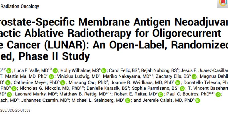LUNAR研究揭晓：¹⁷Lu-PSMA联合放疗，寡复发前列腺癌“去激素”治疗新曙光