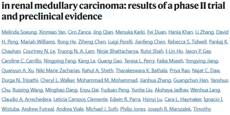 肾髓质癌免疫治疗为何会“超进展”？新研究揭示p300靶点或成破局关键