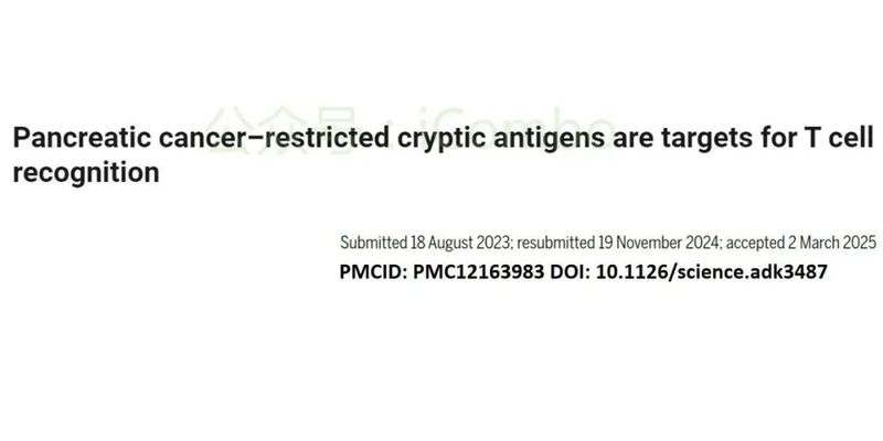 《Science》重磅：胰腺癌特异性隐秘抗原被发现，TCR-T疗法迎新机