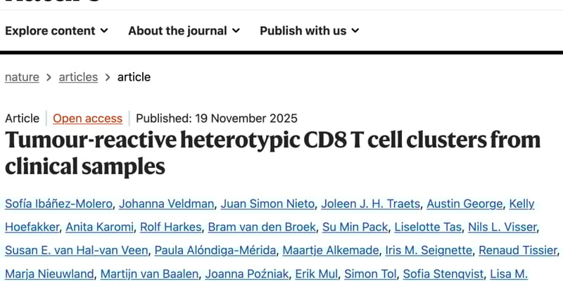 《自然》重磅：被忽视的“T细胞集群”才是抗癌主力，或将革新细胞疗法
